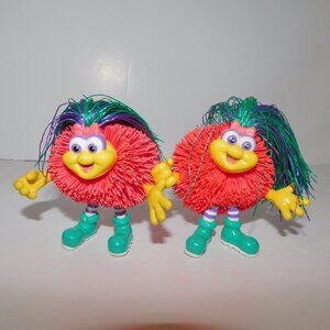 Set 2 Vintage 90s Odzzon kooshBall  Kooshlings Girl SUNNY bendable Toy Figure 3"